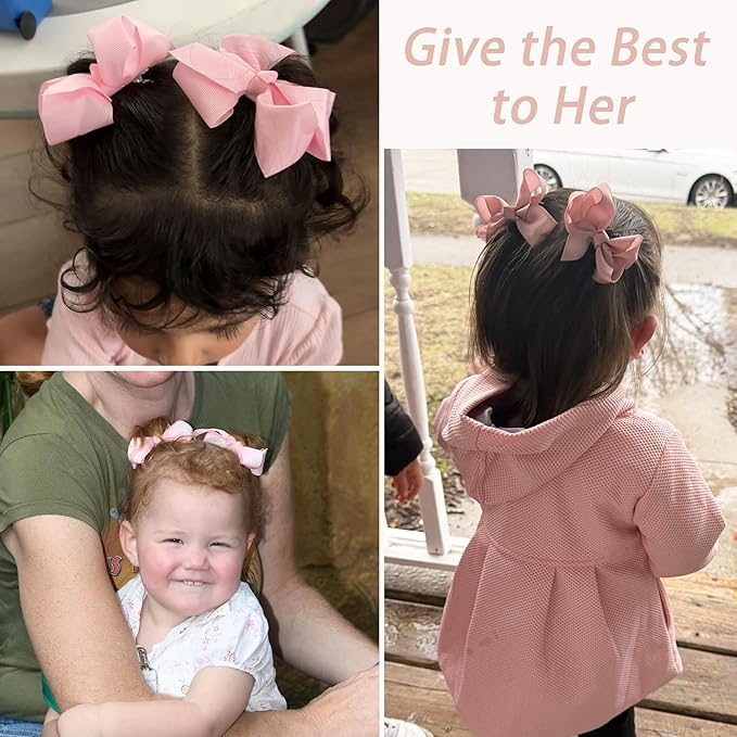 CÉLLOT 40 Pieces 3 Inch Hair Bows for Girls Clips Grosgrain Ribbon Boutique Hair Bow Alligator Clips For Girls Teens Toddlers Kids