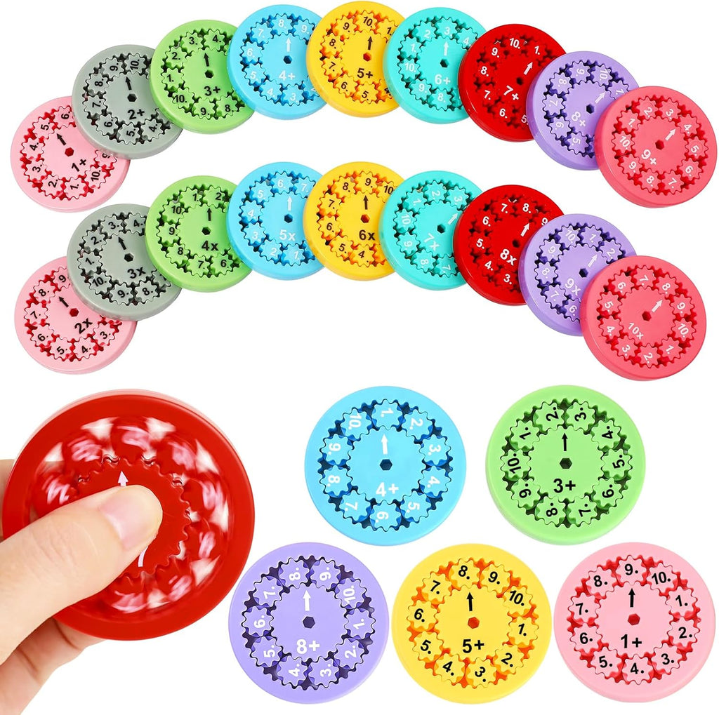 Math Fidget Spinner, Educational Math Fact Fidget Spinners, Learning Add Subtract Multiplication Division Fidget Spinner Toy for Kids, Perfect Treasure Box Toys for Classroom Prize Students (18pcs)