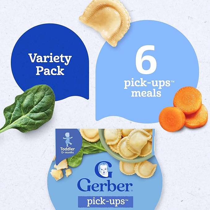 Gerber Toddler Food, Ravioli Multipack, Gerber Pick-Ups, Baby Led Feeding, Variety 6PK