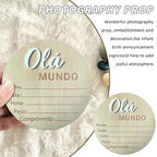 Baby Announcement Sign, 5.9 Inch Wooden Hello World Newborn Signs, "Olá Mundo" Decoration, Birth Announcement Sign, Welcome Newborn Arrival to World, Hospital Nursery for baby