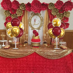 TONIFUL 4 Set Burgundy Red Gold Balloon Centerpieces for Table,Balloon Stand Kit for Graduation Decorations 2025,Christmas Party Decoration,New Year's Eve,Anniversary,Thanksgiving,Birthday Decorations