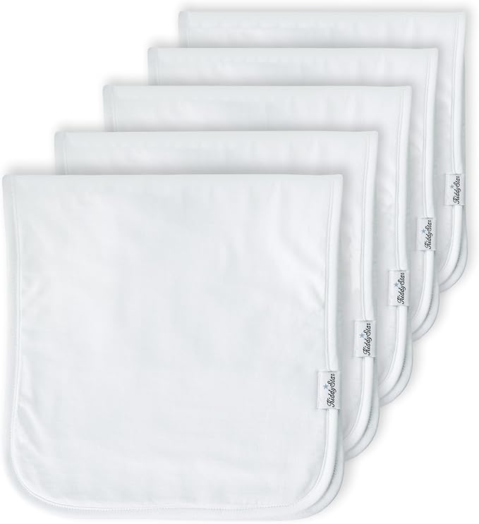 Premium 5-Pack Large Organic Cotton Burp Cloths – 3 Layers, Ultra Soft & Absorbent Burping Towel, Shoulder Towel & Hand Towel