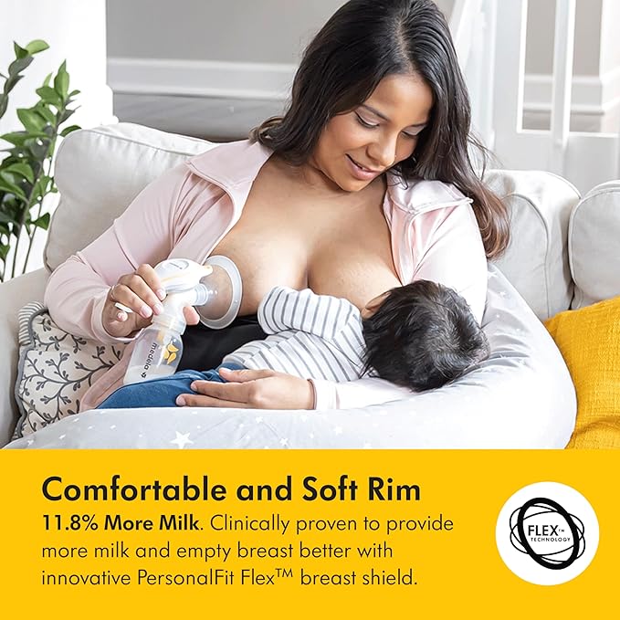 Medela Perfect Pair Bundle with Medela Harmony Manual Breast Pump & Silicone Breast Milk Collector, Lightweight and Discreet, Made Without BPA
