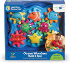 Learning Resources Ocean Wonders Build & Spin, Gears Toy & Building Set, 17 Pieces, Ages 18+ months