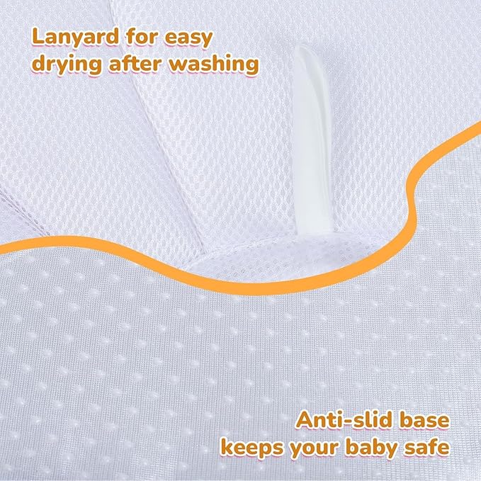 Baby Bath Pad for Infant Bathtub Sink, Non-Slip Flower Bathtub for Infants 0-6 Months, Soft Baby Sink Bath Cushion for Babies Bath Time, Newborns Bath Essentials Must Haves-Sunflower