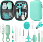 Baby Grooming Kit, Infant Safety Care Set with Hair Brush Comb Nail Clipper Nasal Aspirator,Baby Essentials Kit for Newborn Girls Boys (Green)