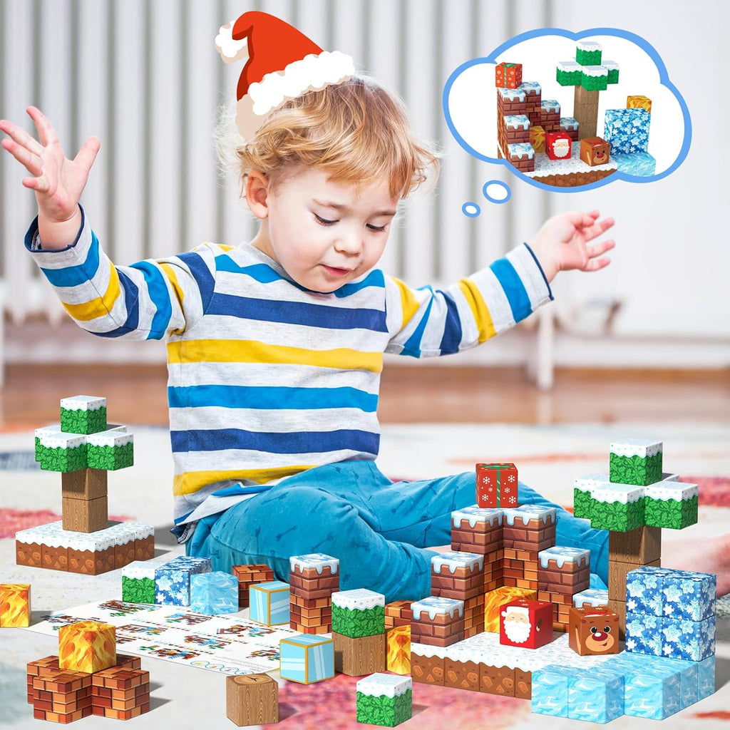 Magnetic Blocks Kids Toys for Boys and Girls 3-5 5-7 Year Old, STEM Magnet Building Cubes for Toddler, Sensory Montessori Educational Toy for Children Development and Creativity