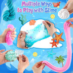 LAWOHO 6 Pack Slimes, Pink & Blue Slime Kit for Kids Ages 4-12 with Cloud, Butter & Water Slime, Non-Sticky Soft Sensory Toys, Slime Party Favors, Goodie Bag Stuffers for Girls & Boys Birthday Gifts