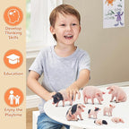 Toymany 8PCS Realistic Pig Figurines Set, Plastic Pig Figures Farm Animals Toys, Birthday Christmas Toy Gift for Kids Toddlers