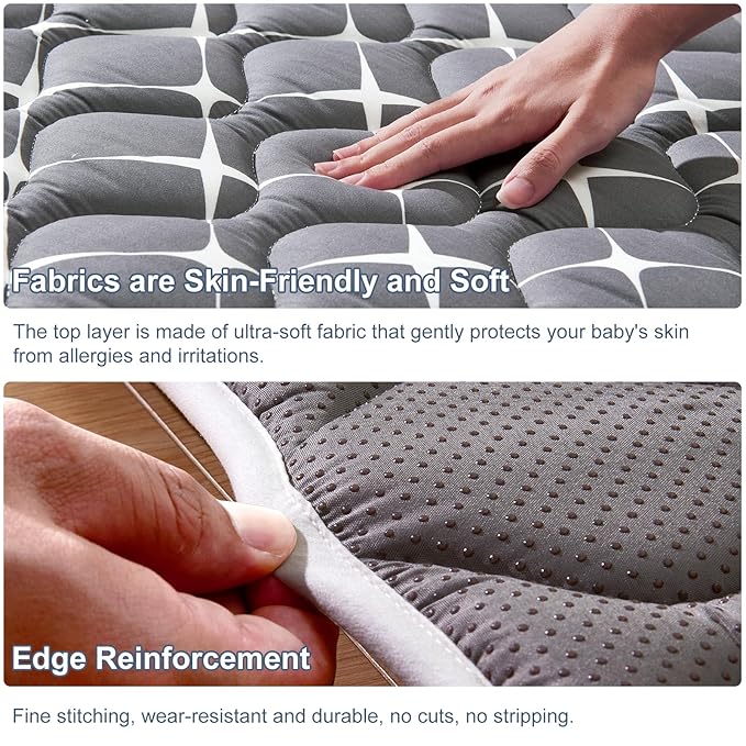 Baby Play Mat - 71" X 59",Premium Thicker Foam One-Piece Crawling Mat, Machine Washable, Extra Large Anti-Slip Activity Playmat for Babies, Toddlers & Infants