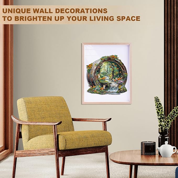 Wooden Puzzles for Adults, Fox Wooden Jigsaw Puzzle for Adults, Unique Animal Shape Wood Puzzles Adult, Birthday Party Gifts for Friends & Family Leisure Time Game Home Decor (XL)