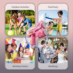 Rechargeable Pink Dolphin Bubble Guns for Kids, LED Light Up Bubble Machine Blower with 2 Bottles Bubble Refill Solution for Kids, Bubble Makers Blaster for Toddlers, Summer Wedding Toys Gift