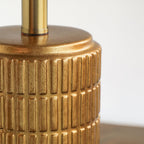 PoKat 23" Brass Gold Ceramic Table Lamps for Living Room, Retro Warm Gold Lamps for Night Stands, Vintage Bronze Decorative Lamps for Bedroom, Antique Gold Brown Nightstand Lamps for Home Decor