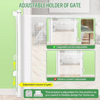 Retractable Baby Gate, Extra Wide Safety Kids or Pets Gate, 33” Tall, Extends to 55” Wide, Mesh Safety Dog Gate for Stairs, Indoor, Outdoor, Doorways, Hallways