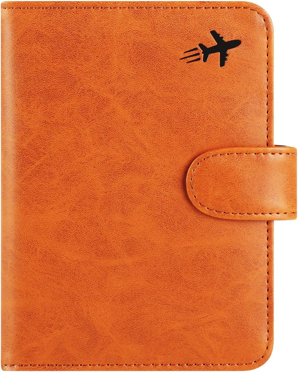 Passport Holder Cover Wallet RFID Blocking Leather Card Case Travel Accessories for Women Men (#Claybank)