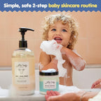 TUBBY TODD's Baby Body Wash & All Over Ointment Eczema Set - Gentle, Hypoallergenic Skincare for Newborns & Toddlers - 25oz, Fragrance-Free