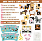 CiyvoLyeen Puppy Craft Kit Kids DIY Crafting and Sewing Set Dog Stuffed Animal Felt Plushie for Girls and Boys Educational Beginners Sewing Set Sewing Kits for Kids Age 8 9 10 11 12