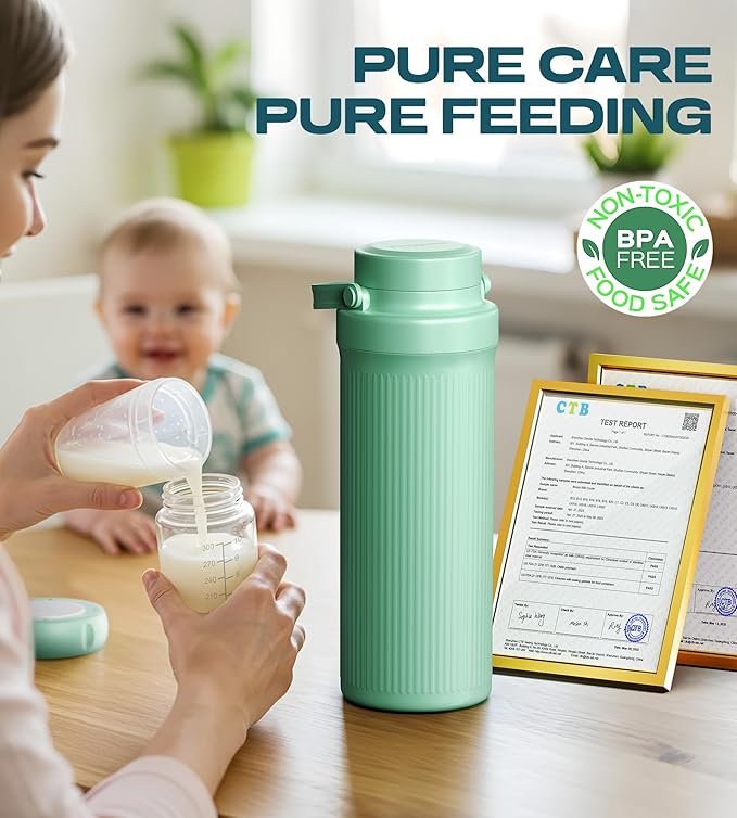 22oz Breast Milk Cooler Bottle – 24-Hour 360° Cooling Breastmilk Chiller with 2 Storage Bottles for Travel & Outdoor Use, Larger Capacity – Portable, Breastfeeding Essential Gift for New Moms