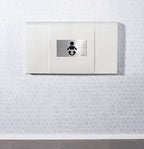 Foundations Ultra Horizontal Wall Mounted Baby Diaper Changing Station, Oversized Changing Surface, Plastic with Stainless Steel Hinge - White Granite (200-EH-03)