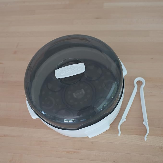 Dr. Brown's Microwave Steam Sterilizer for Baby Bottles, Nipples, Bottle Parts, Pacifiers, Teethers and Breast Pump Parts