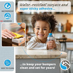 8-Pack Baby Proofing Corner Protectors, Furniture Corner and Edge Safety Bumpers, Soft Rubber Foam Cushion Covers, 3M Taped Corner Protector, Baby Child Proofing Pads, Table Protector, White