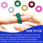 10 Pcs Acupressure Rings Fidget Toy Trichotillomania Fidget Toys Silent Fidget Toys Acupressure Rings Sensory Ring Stress Relief Rings Sensory Finger Rings for Adults Silent Stress Reducer