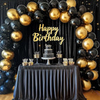 RUBFAC 129pcs Metallic Gold Balloons Different Sizes 18 12 10 5 Inch, Latex Balloon Garland Arch Kit for Party Graduation Wedding Holiday Happy Birthday Decoration
