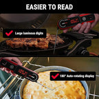 ThermoPro Lightning 1-Second Instant Read Meat Thermometer, Kitchen Food Thermometer with Auto Wake/Sleep/180° Rotating Display, Waterproof Cooking Thermometer for Oil Deep Fry Smoker BBQ Grill