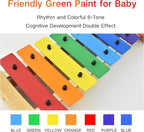 MUSICUBE Xylophone with Harmonica for Kids Orff Instruments Wooden Xylophone with Mallets Toddler Baby Musical Instrument Educational Music Toys Christmas Day Gifts for Boys Girls