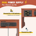 CAHAYA Kids Piano Keyboard Wooden - 25 Keys Digital Piano for Kids Fun & Music Educational Toy Wood Keyboard for 3+ Girls and Boys Birthday Gifts