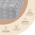 Crane Baby Soft Cotton Crib Mattress Sheet, Fitted Sheet for Cribs and Toddler Beds, Blue River Dash, 28”w x 52”h x 9”d