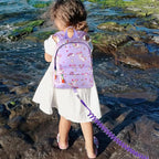 Accmor Toddler Backpack Leash with Anti Lost Wrist Link, Cute Mini Child Walking Harnesses Keep Kids Close Back Pack Rope Tether Rein for Baby Boys (Purple/Unicorn)