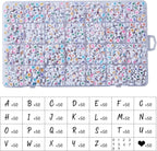 1400pcs Letter Beads, 4x7 mm Acrylic Alphabet Beads, Beads for Jewelry and Bracelet Making, in 28 Grid Box (White and Colorful)