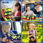 MORNOR Busy Board Montessori Toys for Toddlers Sensory Toys Gifts for 1 2 3 4 Year Old Girls & Boys Preschool Learning Activities Educational Travel Toy for Fine Motor Skills (Blue)