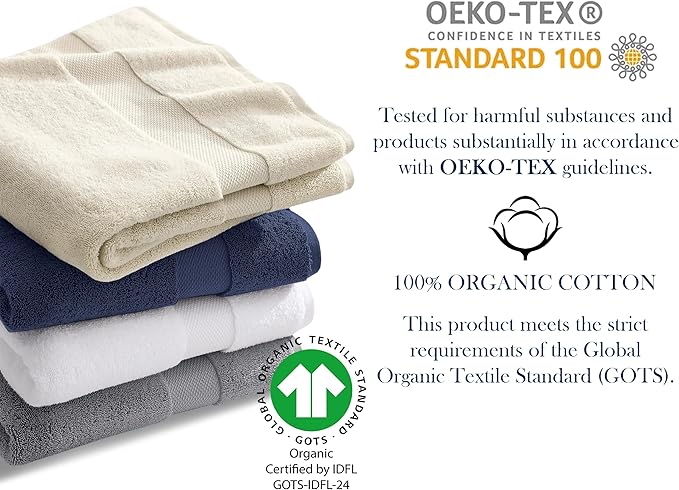 Delara Organic Cotton Luxuriously Plush Washcloths Pack of 6 | GOTS & Oeko-TEX Certified | Premium Quality Face Towels | Feather Touch Technology|650 GSM Long Staple|Soft, Quick Dry & Ultra-Absorbent