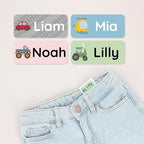 Personalized Name Labels for Kids (180) – Custom Waterproof & Durable Stickers for Clothing, Daycare, Office & School Supplies - Motor