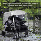 bemece Double Stroller Rain Cover, Weather Shield Double Stroller for Side by Side Seats Twin Stroller, Baby Outdoor Activities Accessories, Protects Children from Rain, Snow, Wind