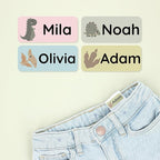 Personalized Name Labels for Kids (180) – Custom Waterproof & Durable Stickers for Clothing, Daycare, Office & School Supplies - Dinosaurs