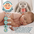 Gemma Joy Bedtime Baby Soothers for Sleep, Cry Activated Heartbeat Stuffed Animal for Baby, Newborn, Calming Light, Lullaby Music, White Noise, Shush and Mother’s Heartbeat - (Bunny, Rechargeable)
