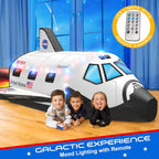 W&O Space Explorer Aerodome with LED Lights & Blast-Off Button – Inflates in Seconds to Create an Immersive Space Adventure for Kids Ages 3-12 – Inflatable Rocket Ship Tent (Fan Not Included)