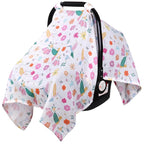 Rquite Muslin Car Seat Cover Baby, Carseat Covers Baby Girl Boy, Breathable Lightweight Infant Car Seat Cover, Baby Carrier Cover Car Seat Canopy Stroller Sun Shade for Summer & Hot Day, Universal Fit