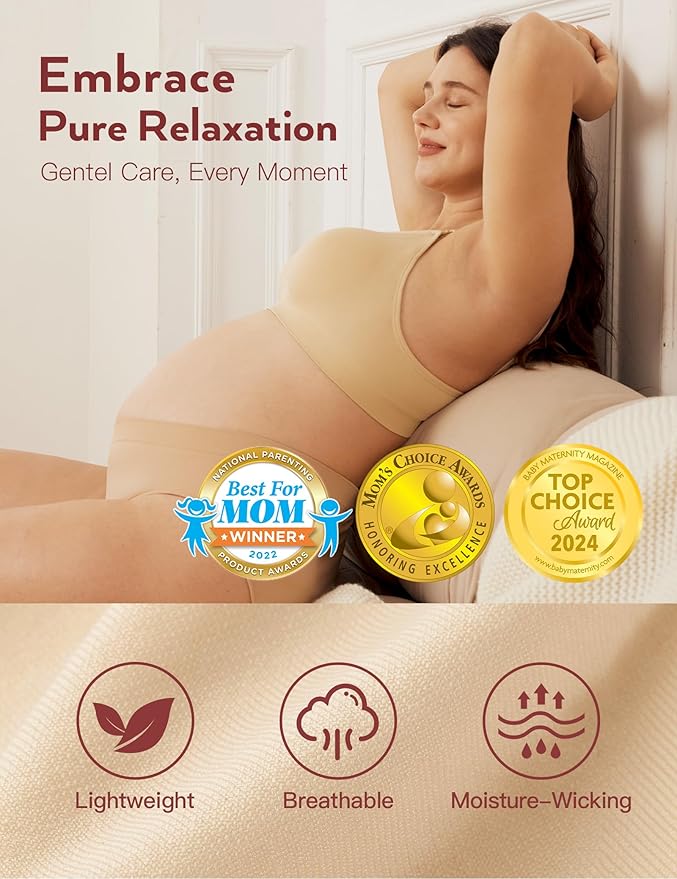 HOFISH Maternity Nursing Bras for Breastfeeding, 3 Pack Pregnancy Deep V Neck Wireless Bra with Extenders & Clips