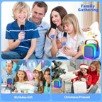 Karaoke Machine for Kids Adults, Portable Bluetooth Speaker with Wireless Microphones and LED Lights, Kids Toys Birthday for Girls and Boys Ages 4,5,6,7,8,9,10,11,12+ Years, Home Party