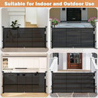 Retractable Baby Gates for Stairs, 78" Extra Wide Retractable Dog Gate with Support Rods for The House, 42" Extra Tall Baby Safety Gates Pet Gate for Doorways, Hallways, Indoor, Outdoor