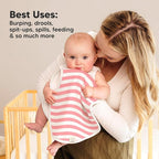 KeaBabies 4-Pack Baby Burp Cloths Baby Girl, Boy - Organic Cotton Burp Cloth, Extra Large, Absorbent, Soft Burping Cloths & Bibs Set for Babies, Newborn Burp Clothes, Thick Burp Rags (Blush)