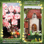 DIY Miniature House Kit, Forest Book Nook Kit with Music, 3D Wooden Puzzles for Adults, Dollhouse Kit with LED Light, Mini Building Kit, Craft Kit for Adults Teen to Build (Forest Garden)