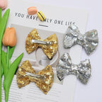 Gold Sequins Hair Bows for Girls Alligator Clips Hair Glitter Handmade Bows Hair Clip Toddler Teens Hair Accessories Gift for All Hair Types