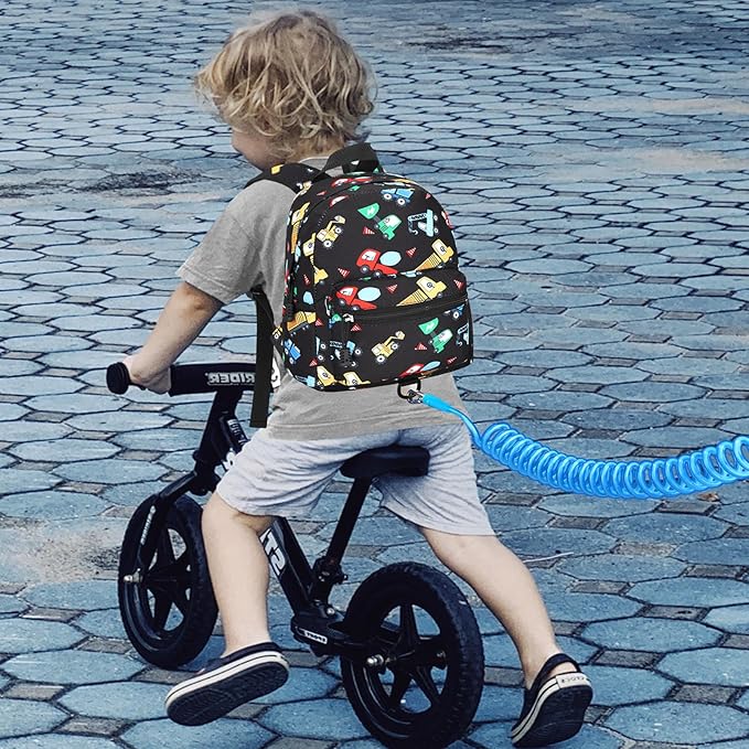 Accmor Toddler Harness Backpack Leash, Cute Excavator Kids Backpack with Anti Lost Wrist Link, Mini Child Backpack Wristband Tether Strap and Protection Leashes for Boys Aged 1-3 Years