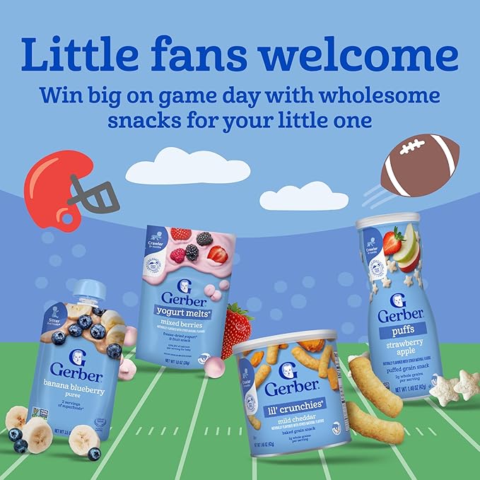 Gerber Toddler Food, Strawberry Banana, Fruit Puree and Yogurt Pouch. No Added Sweeteners, 12PK