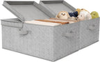 GRANNY SAYS Large Storage Bins with Lids, Decorative Storage Box for Shelves, Fabric Storage Bins Foldable, Storage Basket for Clothes, Keepsake Box, Jumbo, Gray, 2-Pack